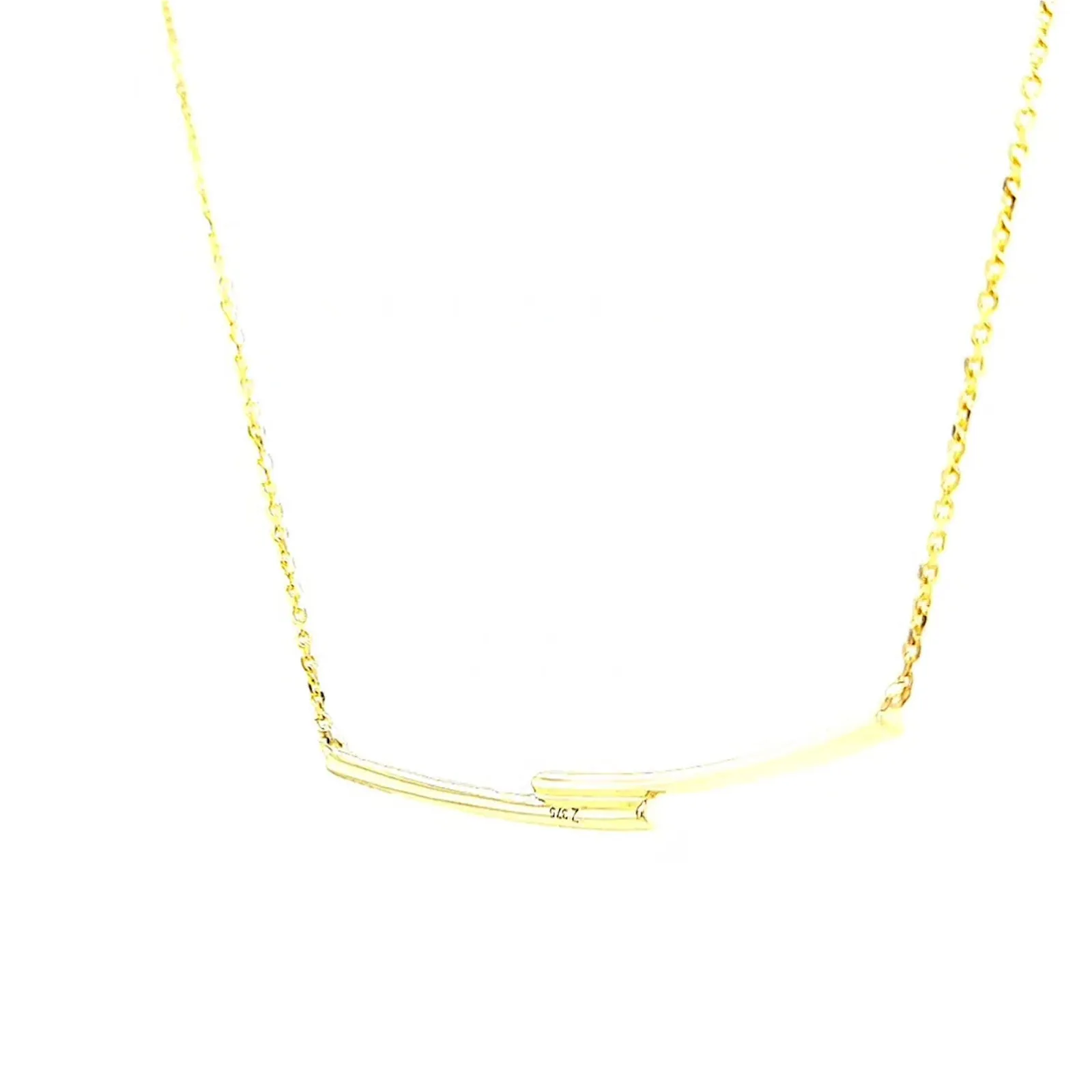 9ct Yellow Gold Round Brilliant Cut with 0.08 CARAT tw of  Diamond Necklace