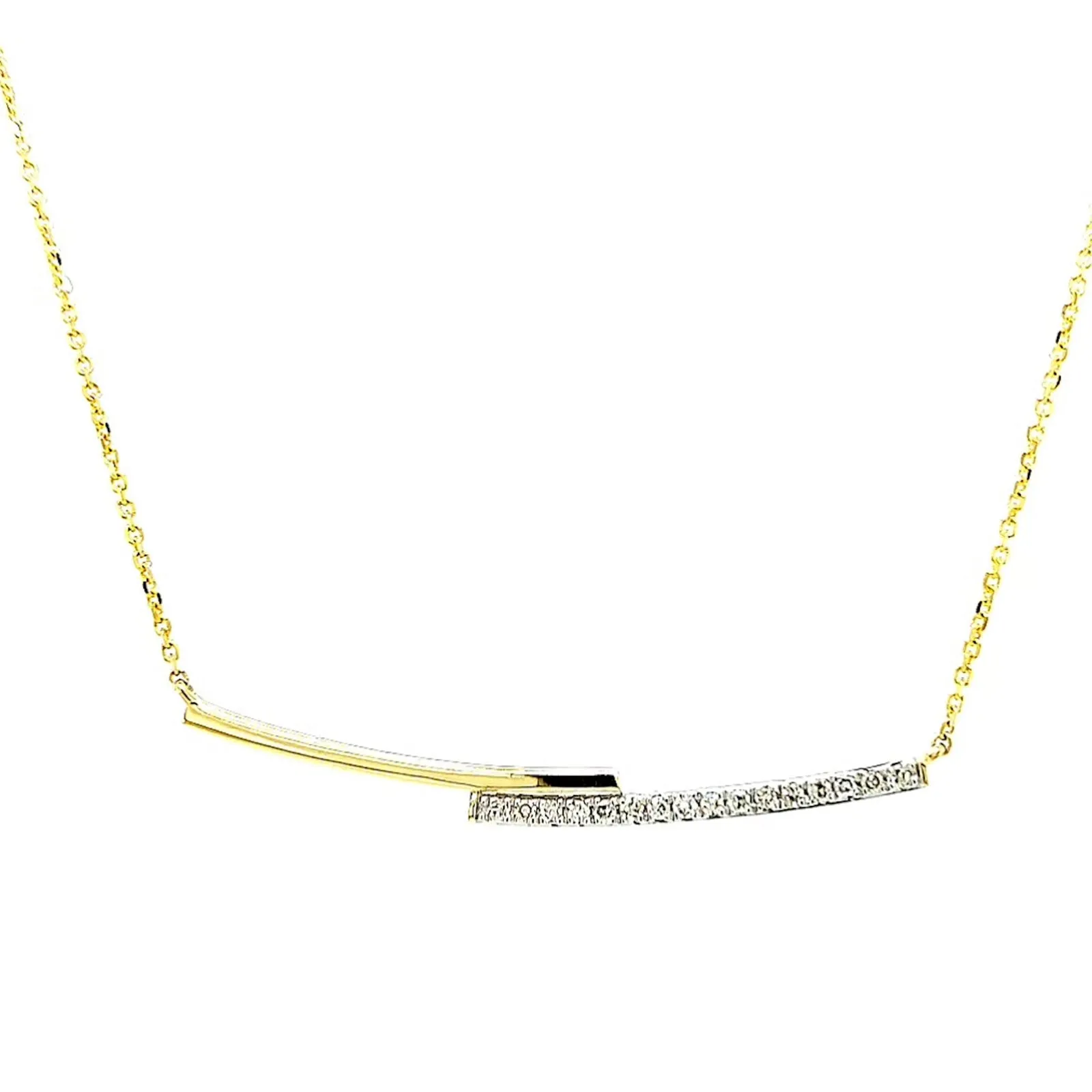 9ct Yellow Gold Round Brilliant Cut with 0.08 CARAT tw of  Diamond Necklace