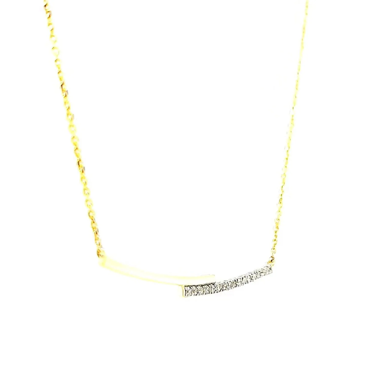 9ct Yellow Gold Round Brilliant Cut with 0.08 CARAT tw of  Diamond Necklace
