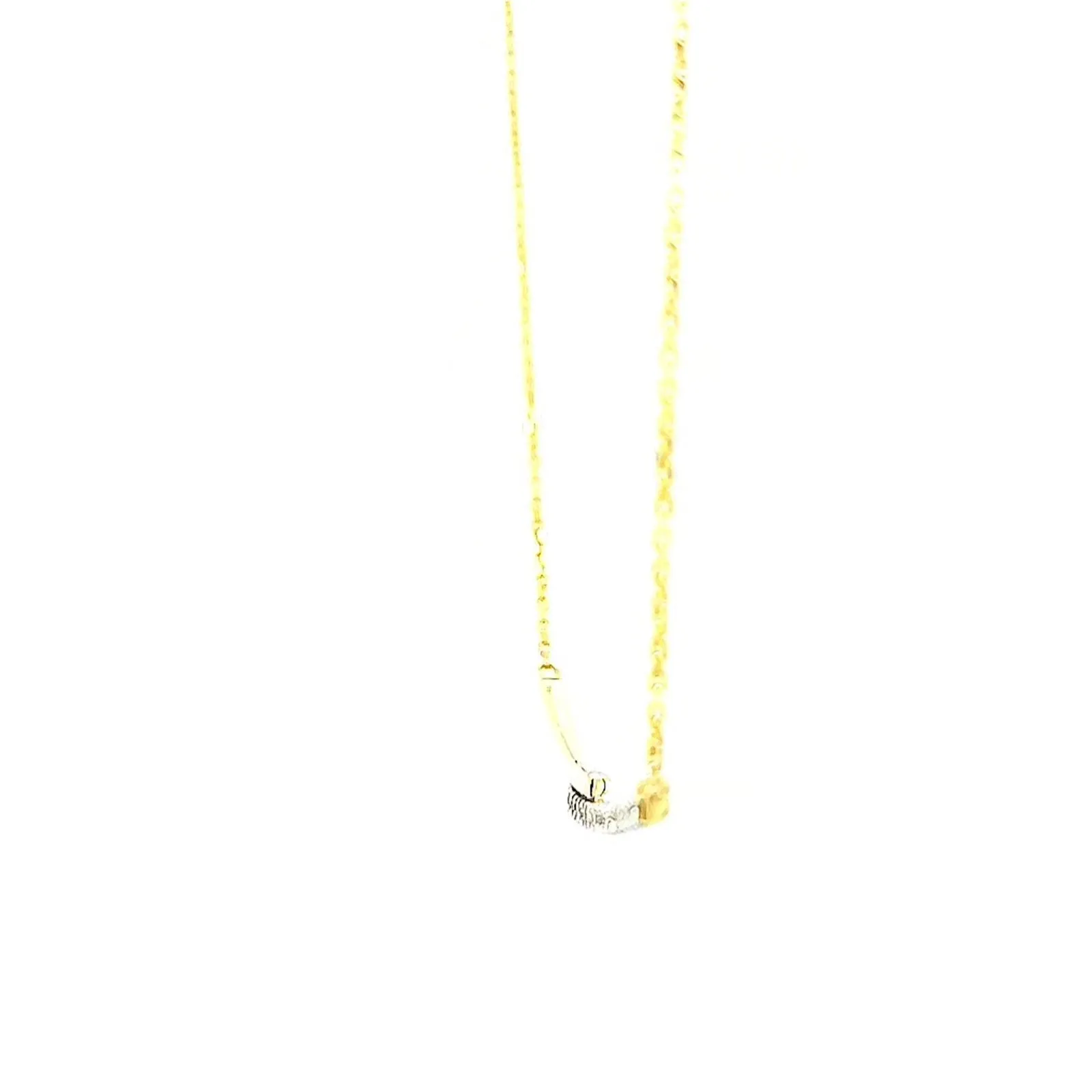 9ct Yellow Gold Round Brilliant Cut with 0.08 CARAT tw of  Diamond Necklace