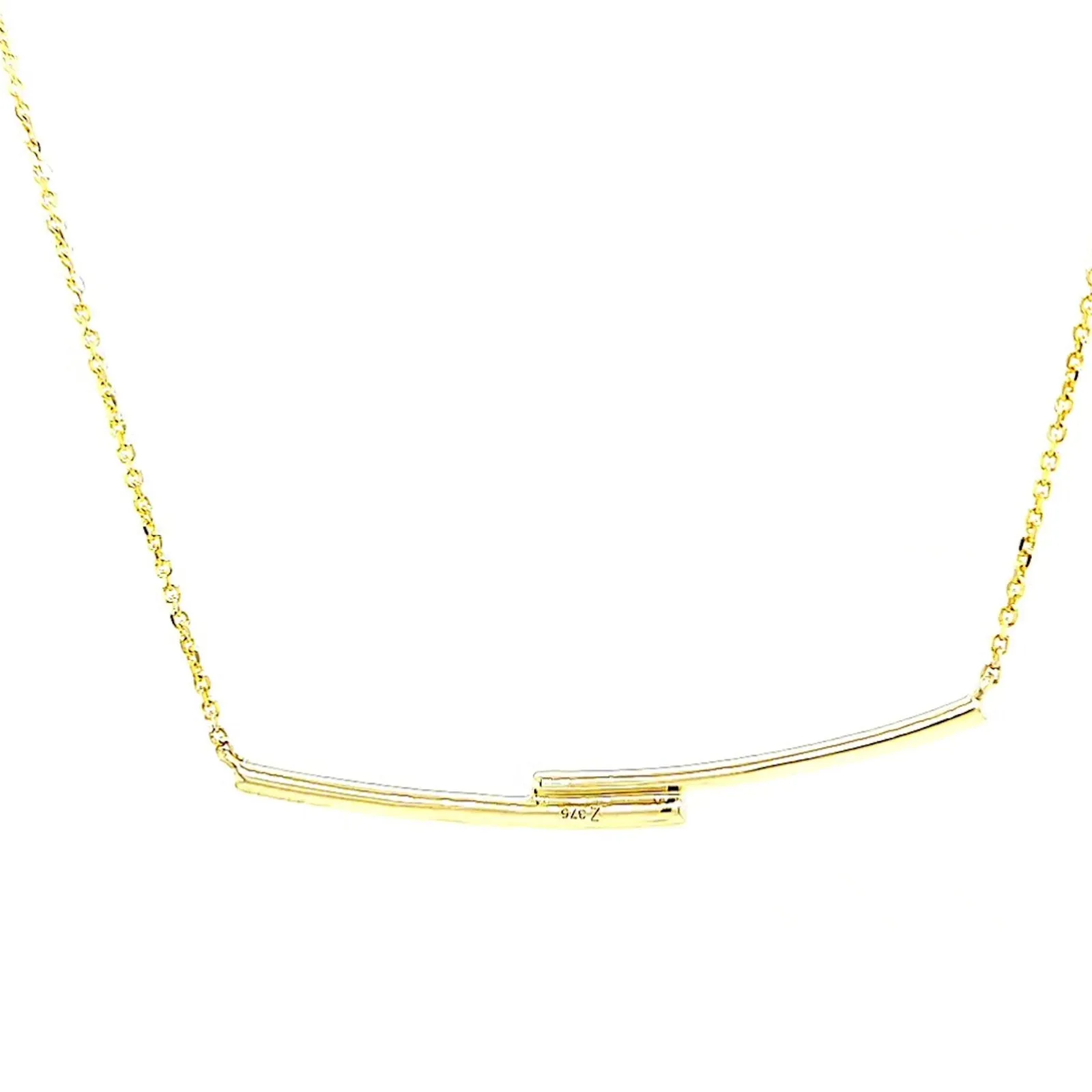 9ct Yellow Gold Round Brilliant Cut with 0.08 CARAT tw of  Diamond Necklace