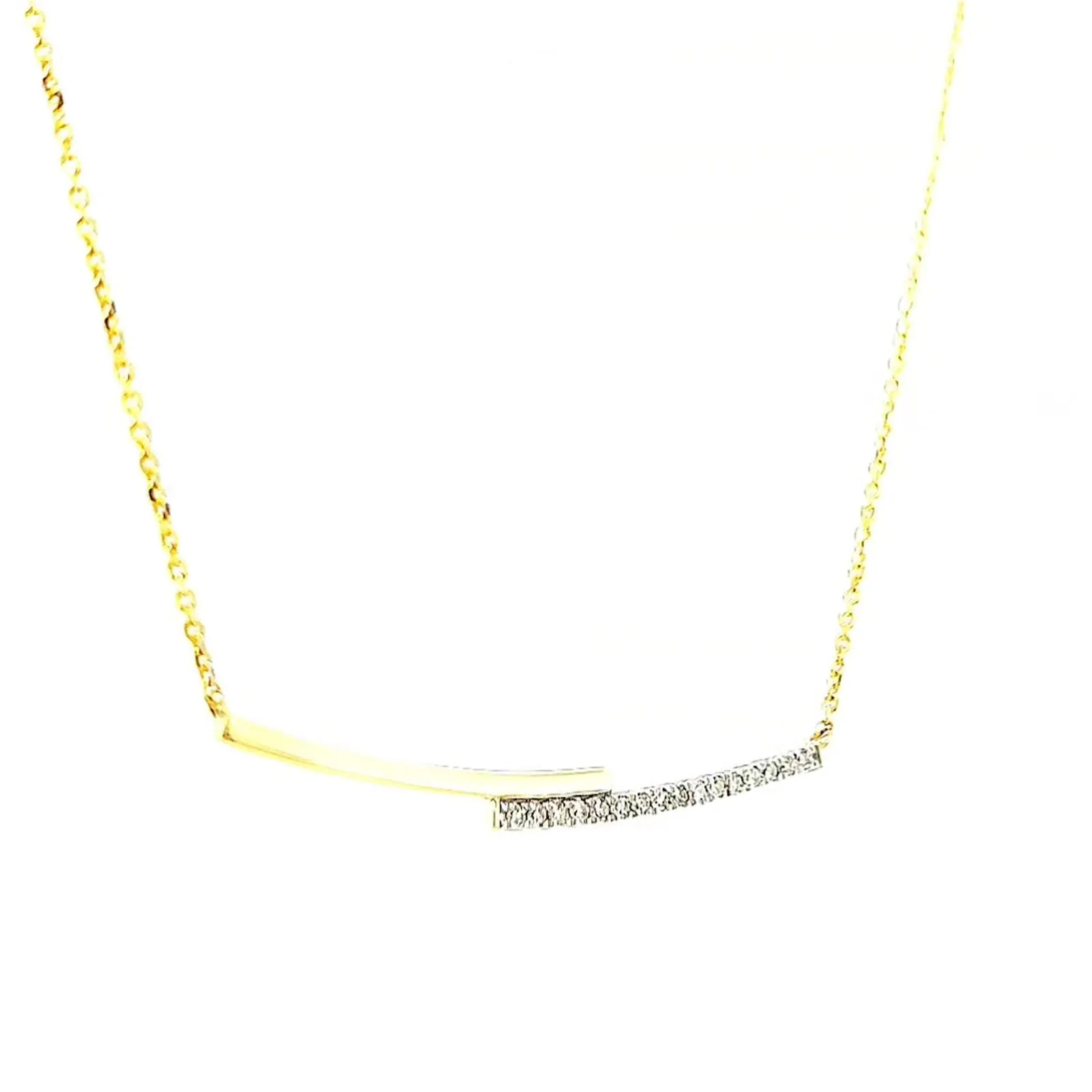 9ct Yellow Gold Round Brilliant Cut with 0.08 CARAT tw of  Diamond Necklace