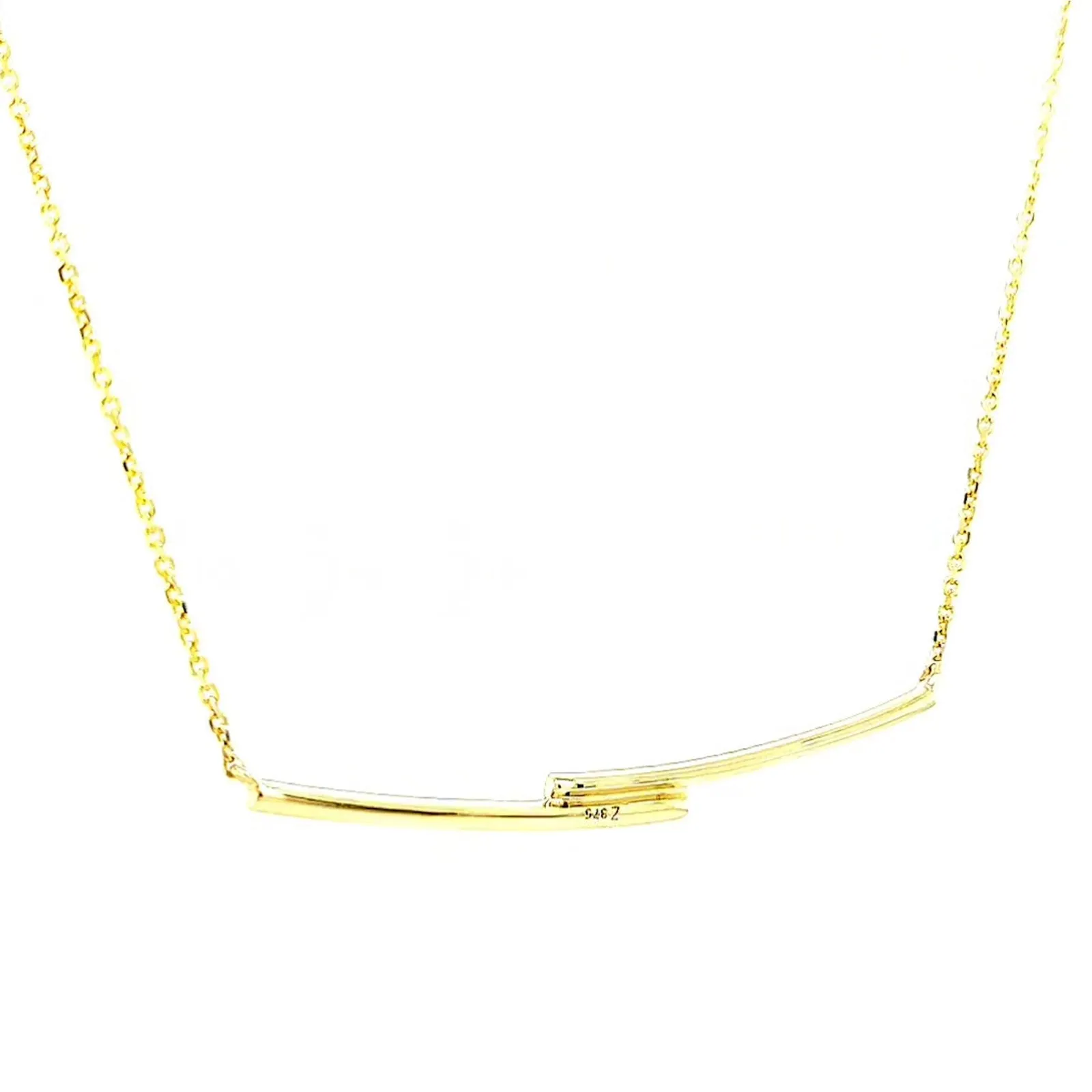 9ct Yellow Gold Round Brilliant Cut with 0.08 CARAT tw of  Diamond Necklace