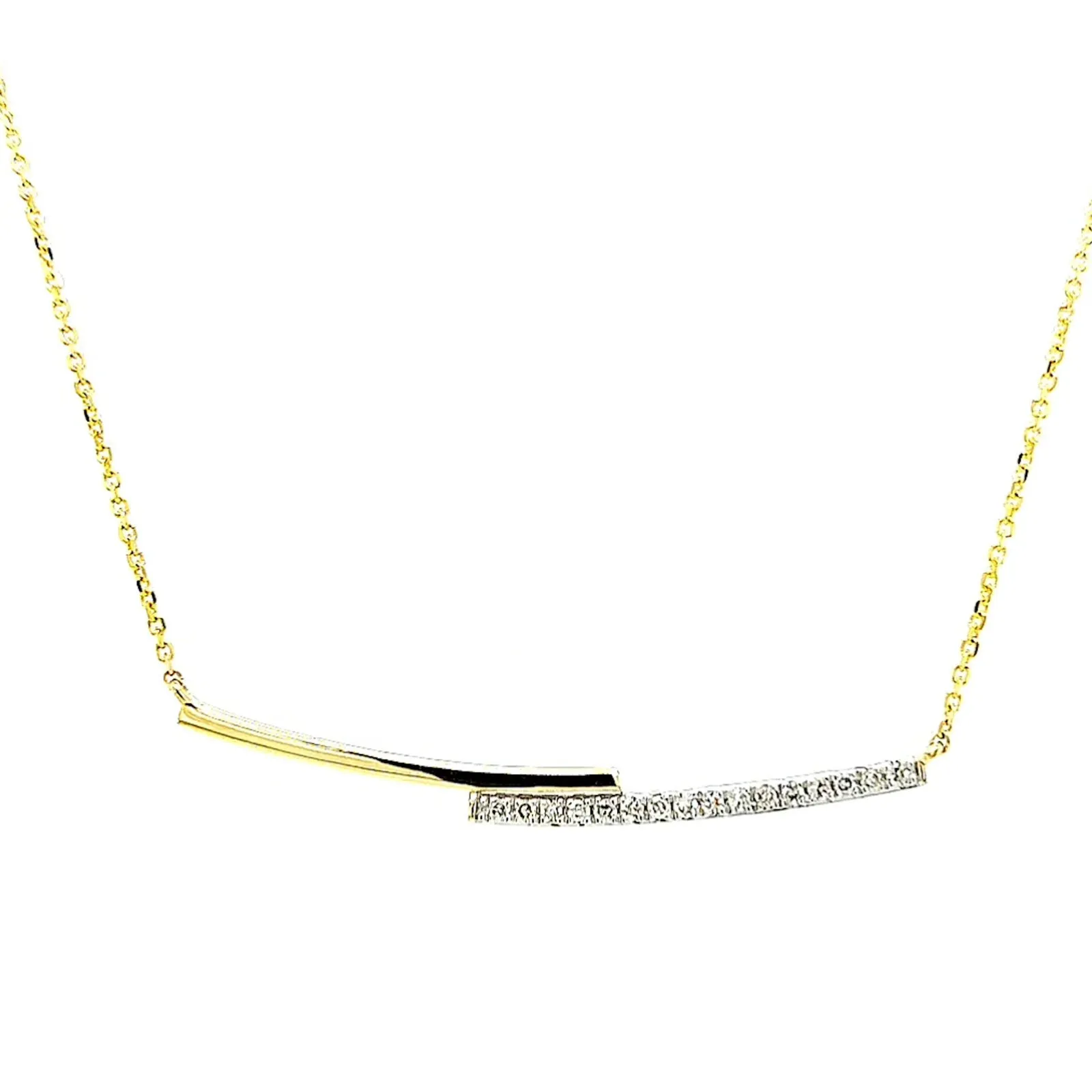 9ct Yellow Gold Round Brilliant Cut with 0.08 CARAT tw of  Diamond Necklace