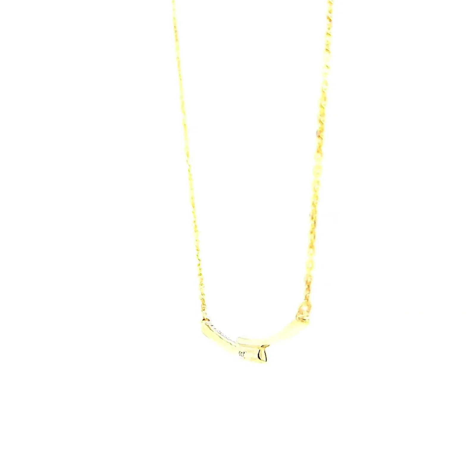 9ct Yellow Gold Round Brilliant Cut with 0.08 CARAT tw of  Diamond Necklace