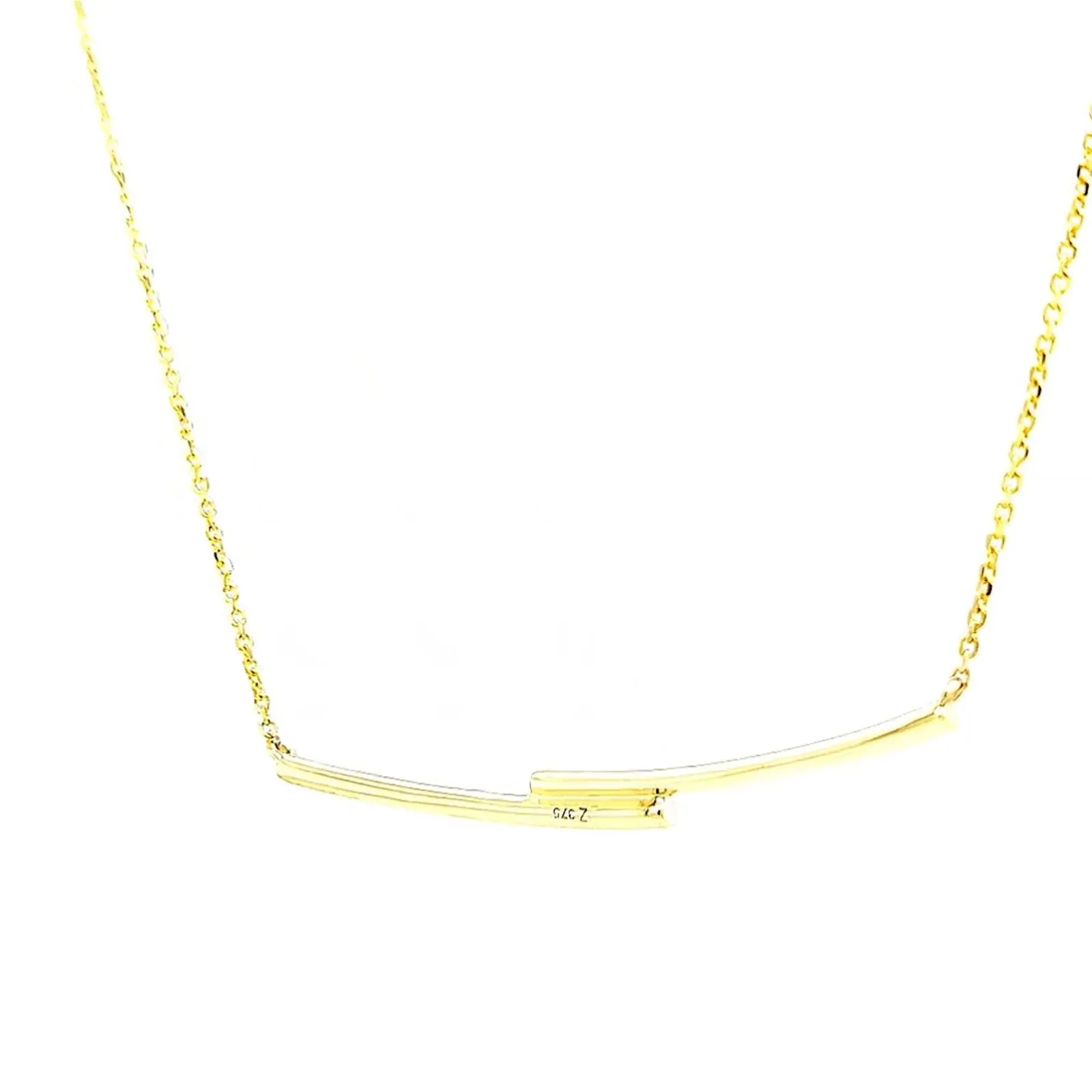 9ct Yellow Gold Round Brilliant Cut with 0.08 CARAT tw of  Diamond Necklace