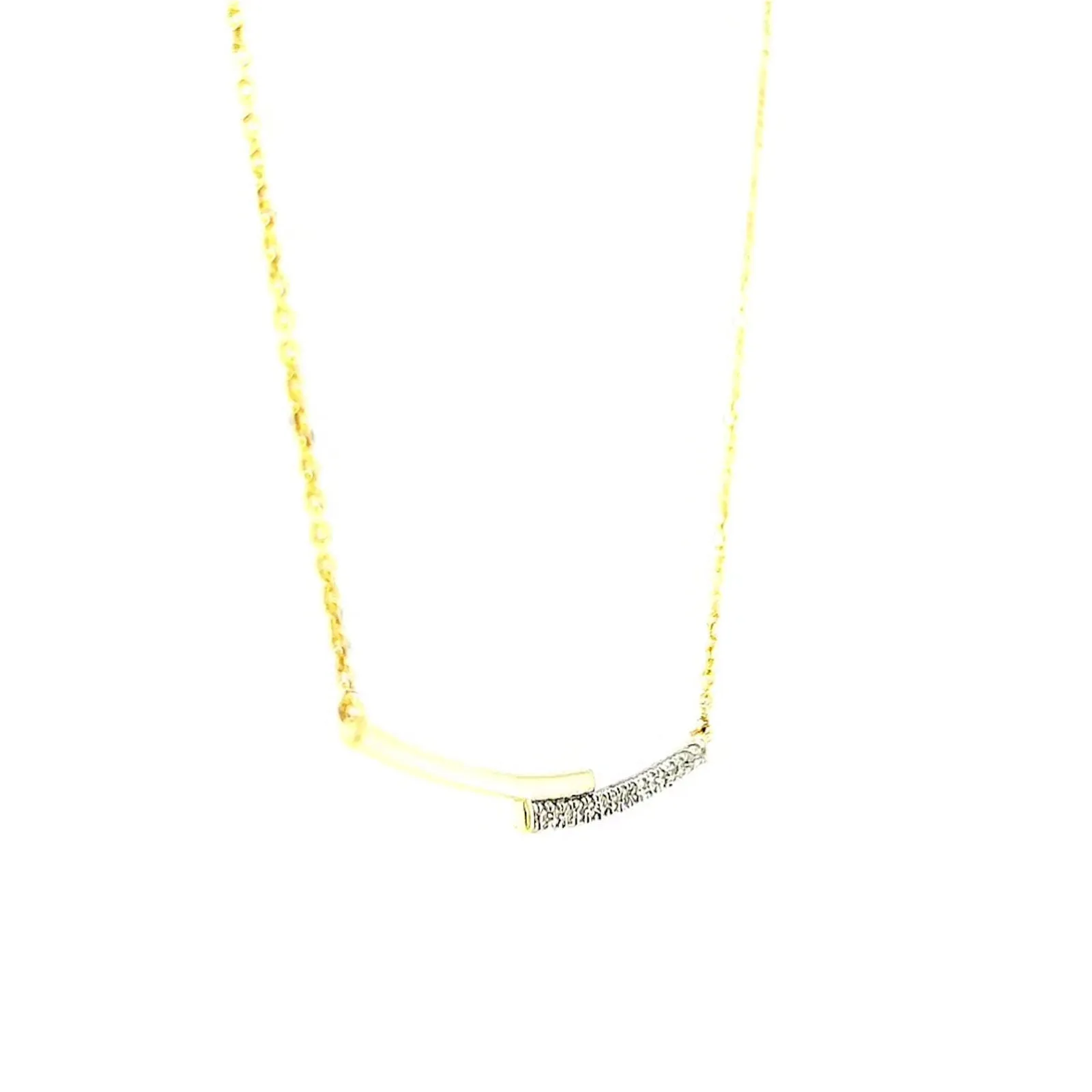 9ct Yellow Gold Round Brilliant Cut with 0.08 CARAT tw of  Diamond Necklace