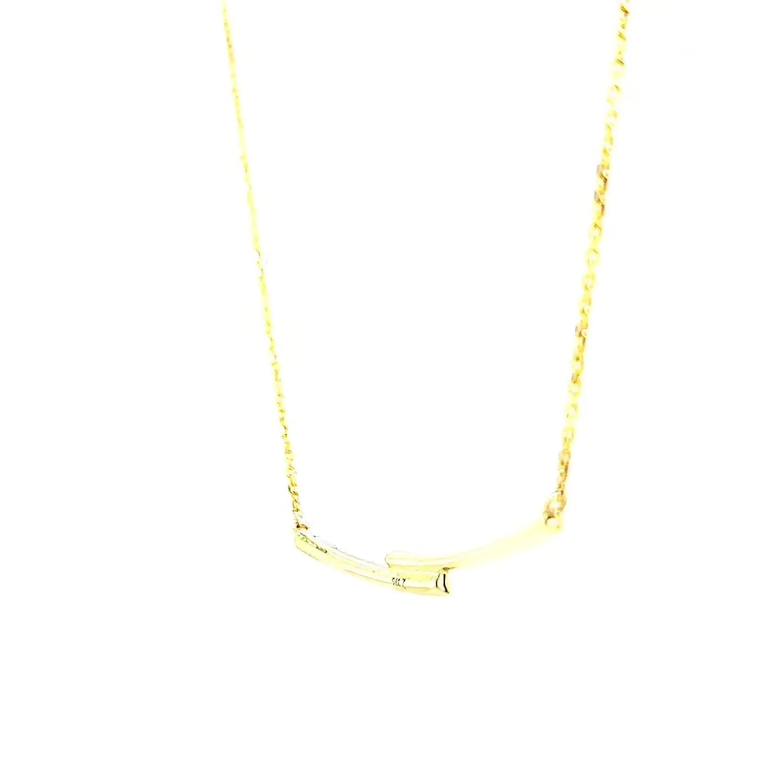 9ct Yellow Gold Round Brilliant Cut with 0.08 CARAT tw of  Diamond Necklace