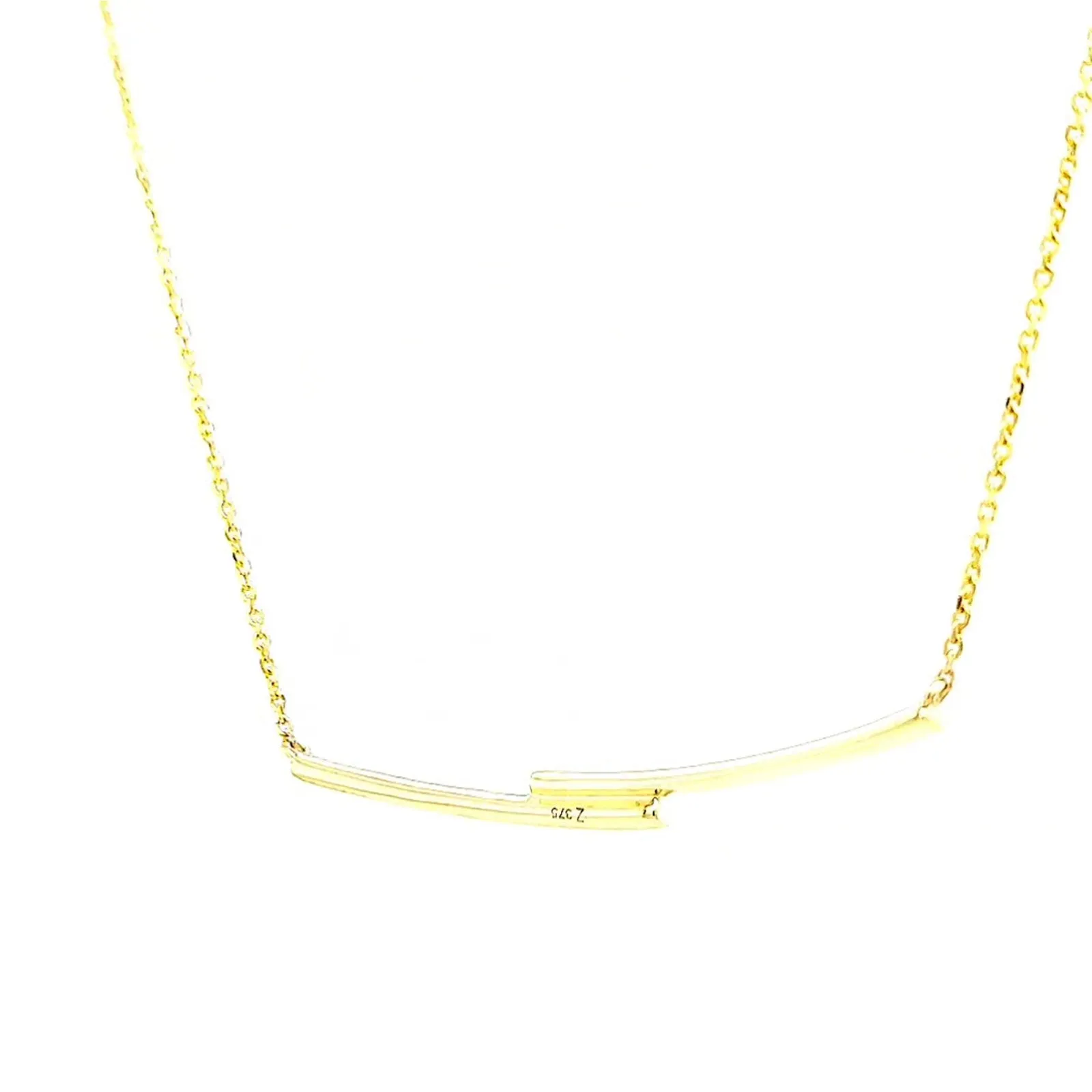 9ct Yellow Gold Round Brilliant Cut with 0.08 CARAT tw of  Diamond Necklace