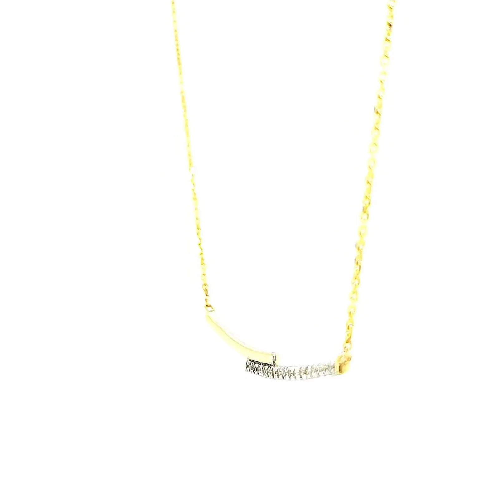 9ct Yellow Gold Round Brilliant Cut with 0.08 CARAT tw of  Diamond Necklace