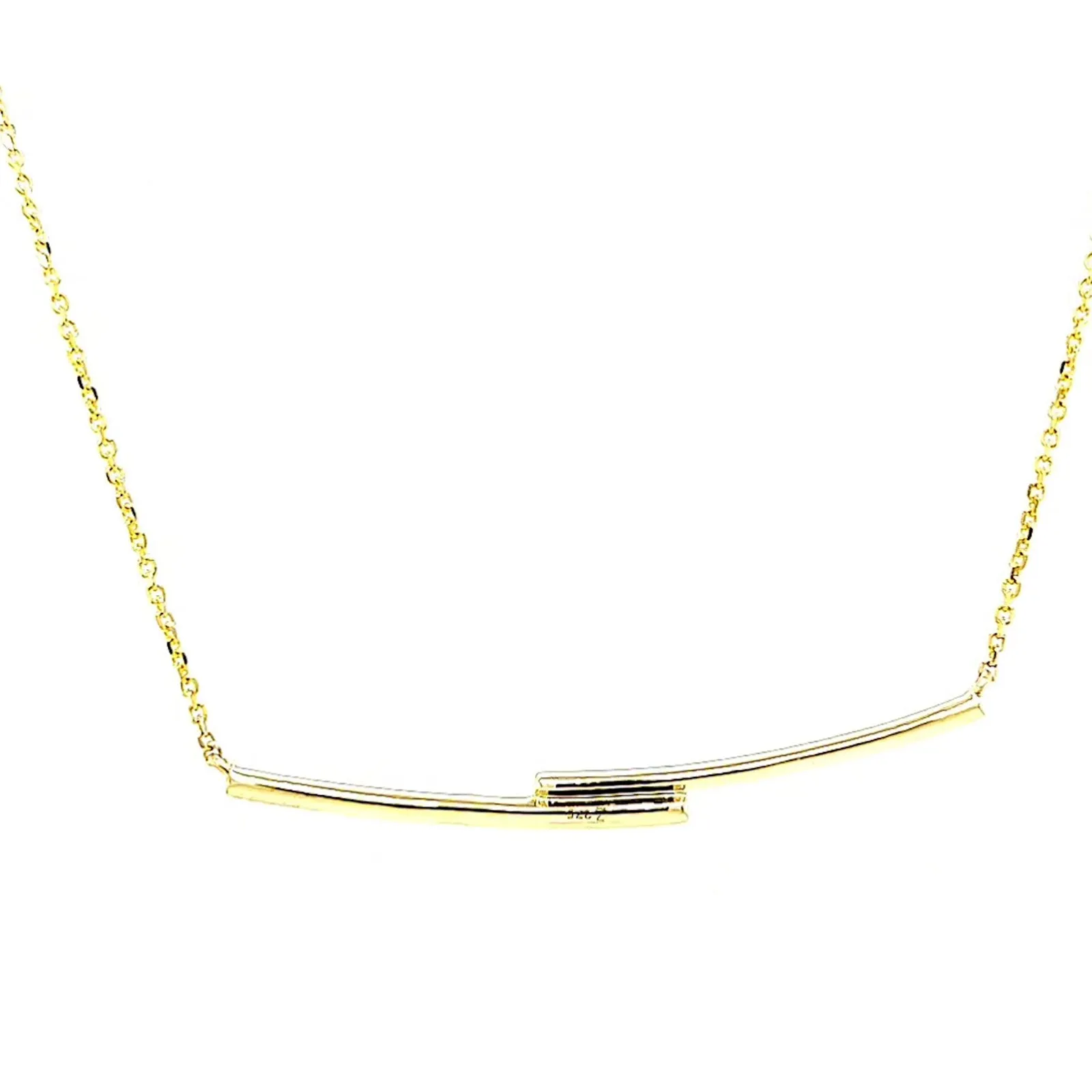 9ct Yellow Gold Round Brilliant Cut with 0.08 CARAT tw of  Diamond Necklace