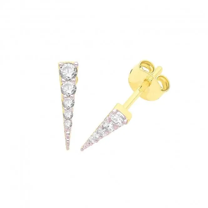 9ct Yellow Gold Spike Stud Earrings ES1662