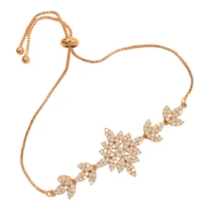 Adjustable Rose Gold CZ Bracelet: Sparkle for Girls