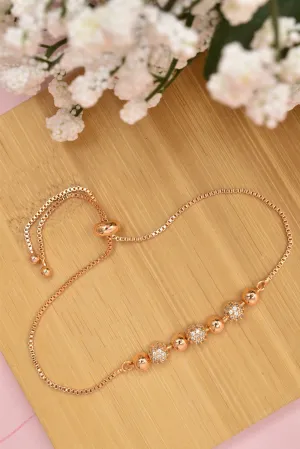 Adjustable Rose Gold CZ Bracelet: Sparkling Elegance