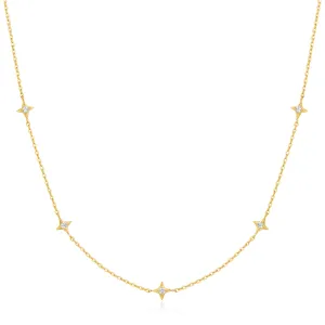 Ania Haie Yellow Gold CZ Star Station Necklace