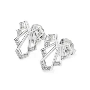 Art Deco Chrysler Stud Earrings in Sterling Silver