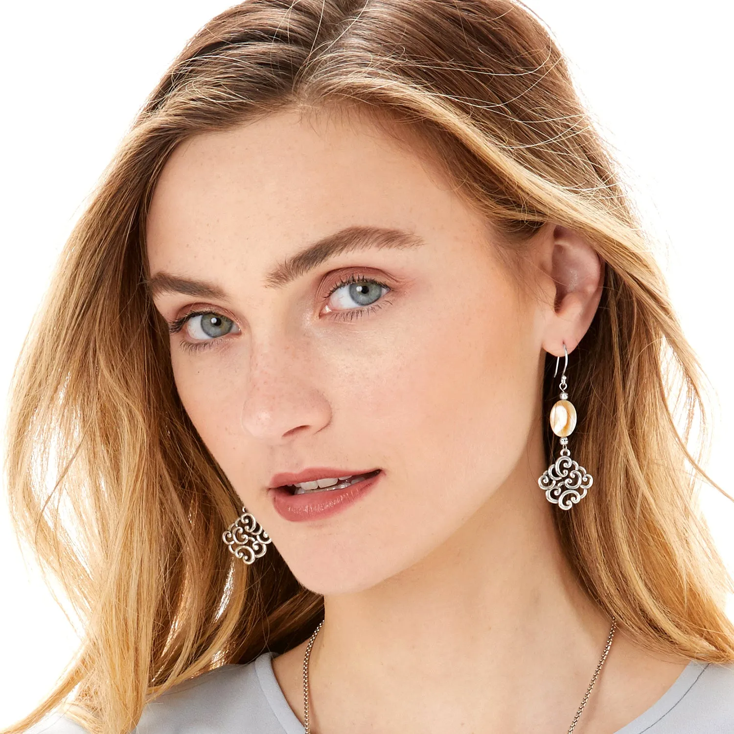 Barbados Nuvola Shell French Wire Earrings