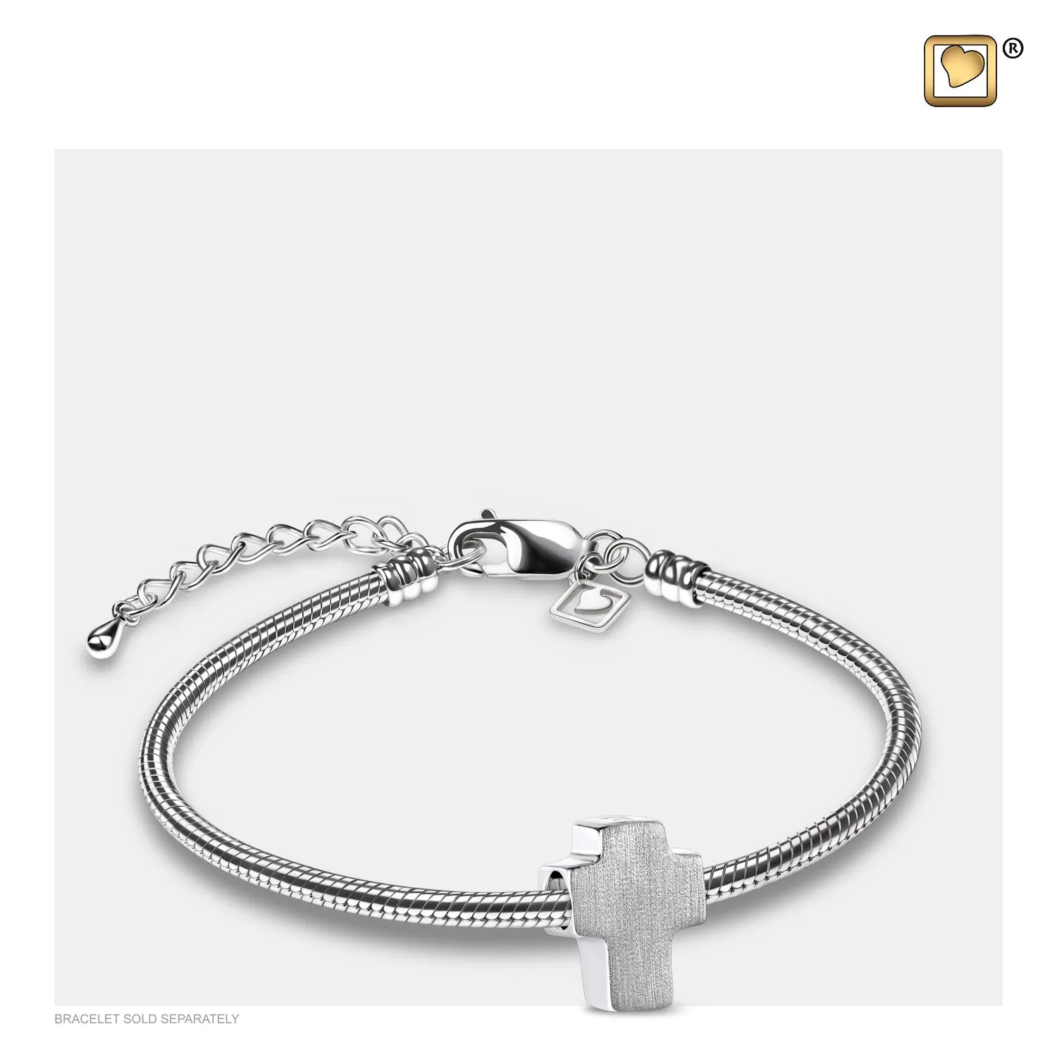 Bead: Cross - Rhodium Plated Two Tone - BD2050