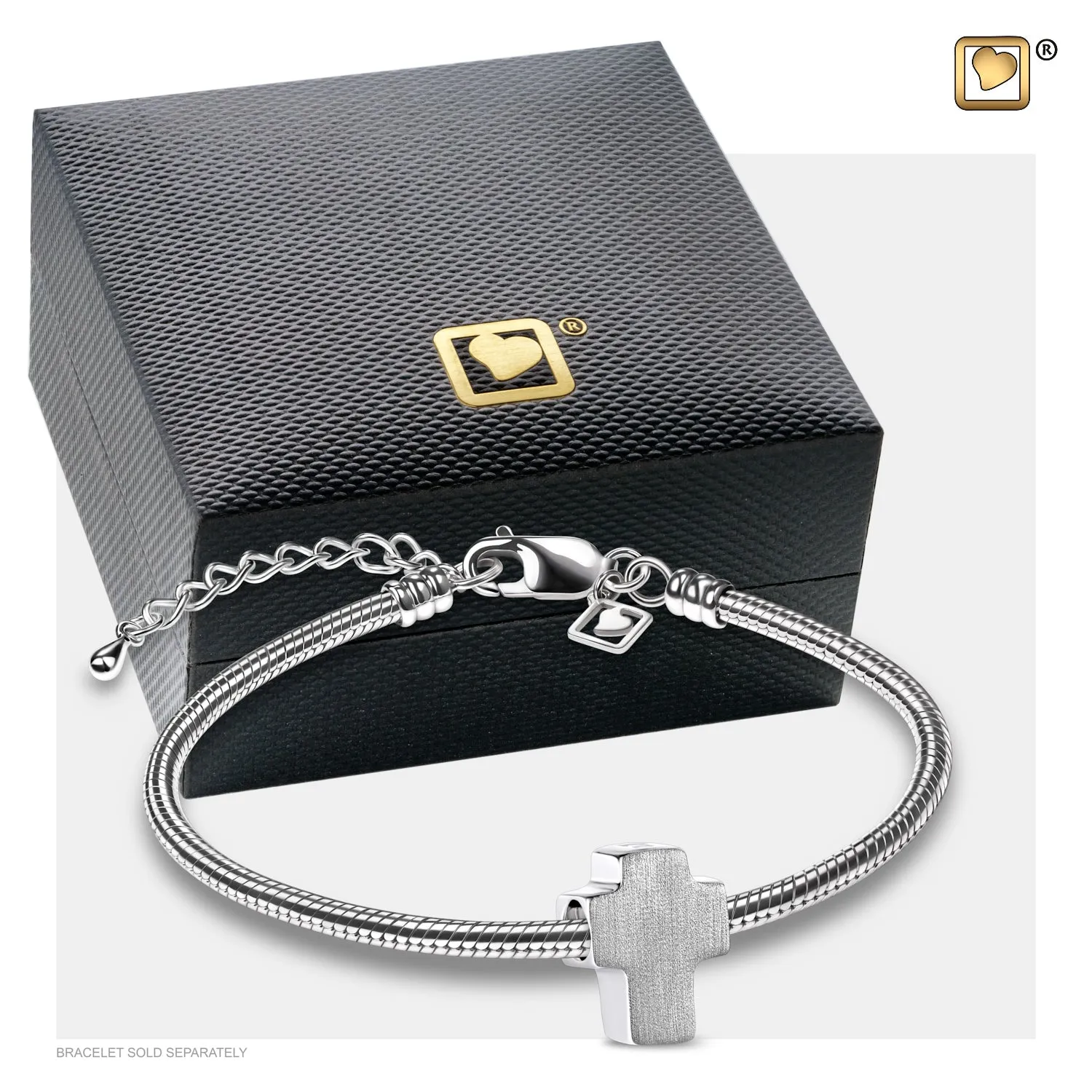 Bead: Cross - Rhodium Plated Two Tone - BD2050