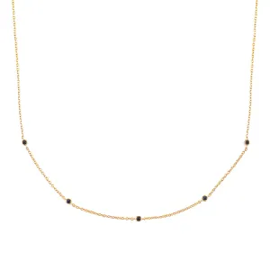 Black Diamond Bezel-Set Five Crystal Necklace