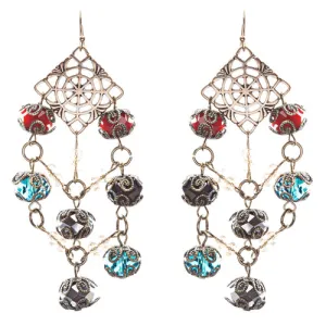 Bold Fashion Extraordinary Beaded Charms Design Dangle Earrings E853 Multi