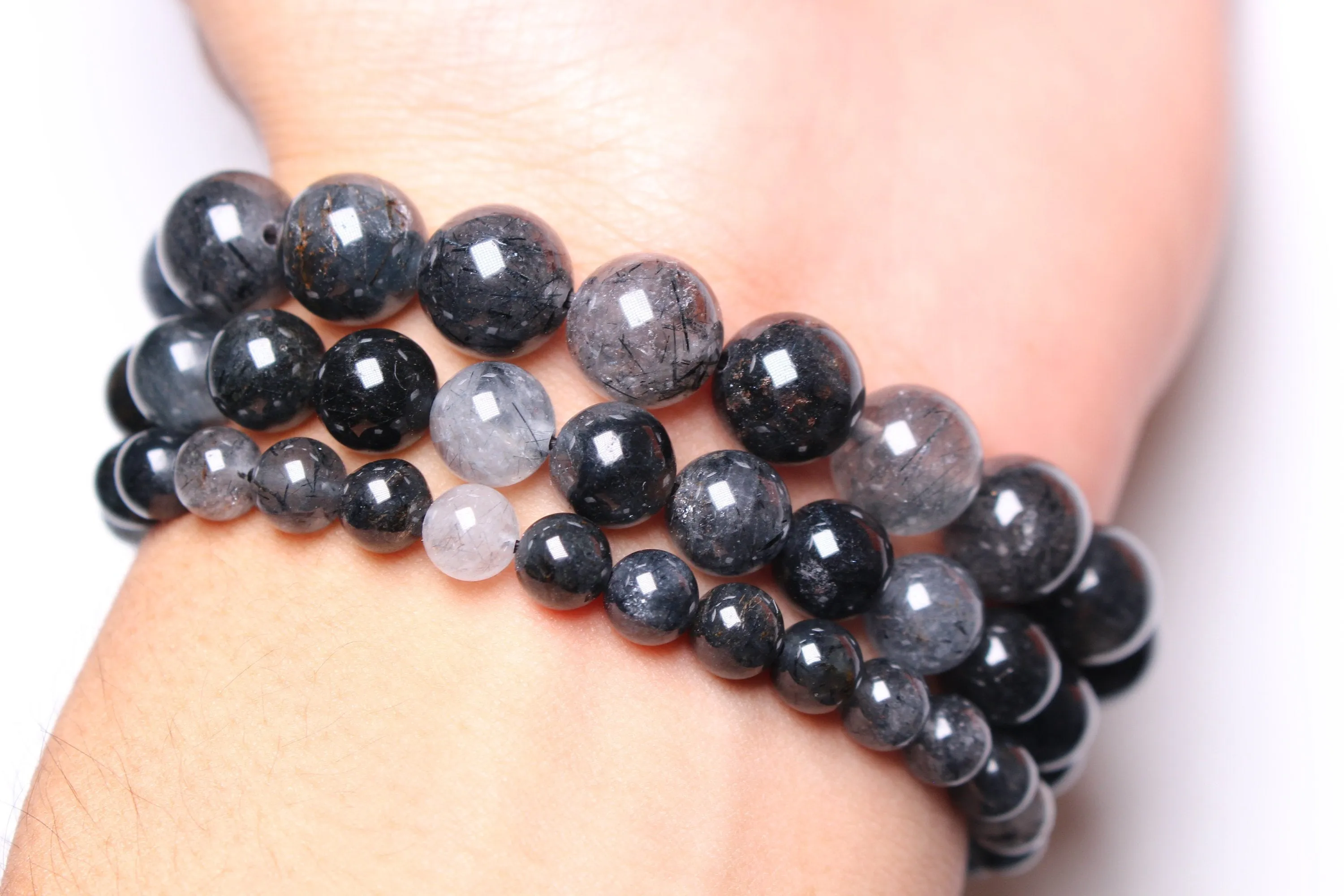 Bracelet Quartz de rutile bleu A 