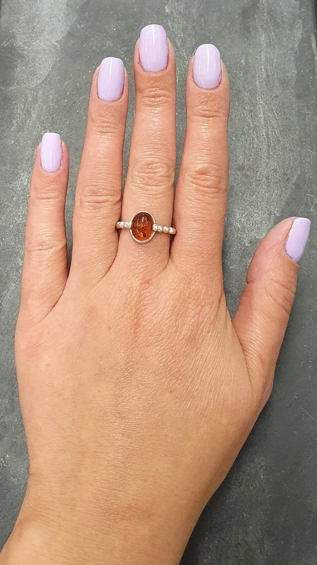 Bubble Amber Ring - Natural Amber Ring, Yellow Amber Ring