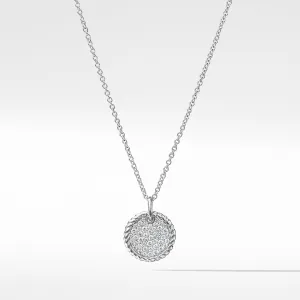 Cable Collectibles Pave Plate Necklace with Diamonds in 18K White Gold