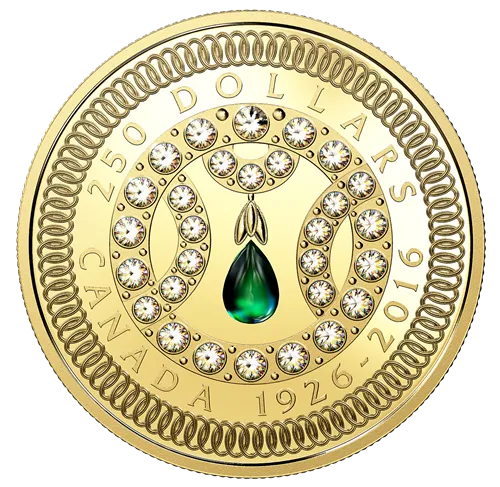 Canada Gold 2016 $250 A Celebration of HM 90th Birthday - Tiara Series 1.93oz, .9999
