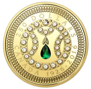 Canada Gold 2016 $250 A Celebration of HM 90th Birthday - Tiara Series 1.93oz, .9999