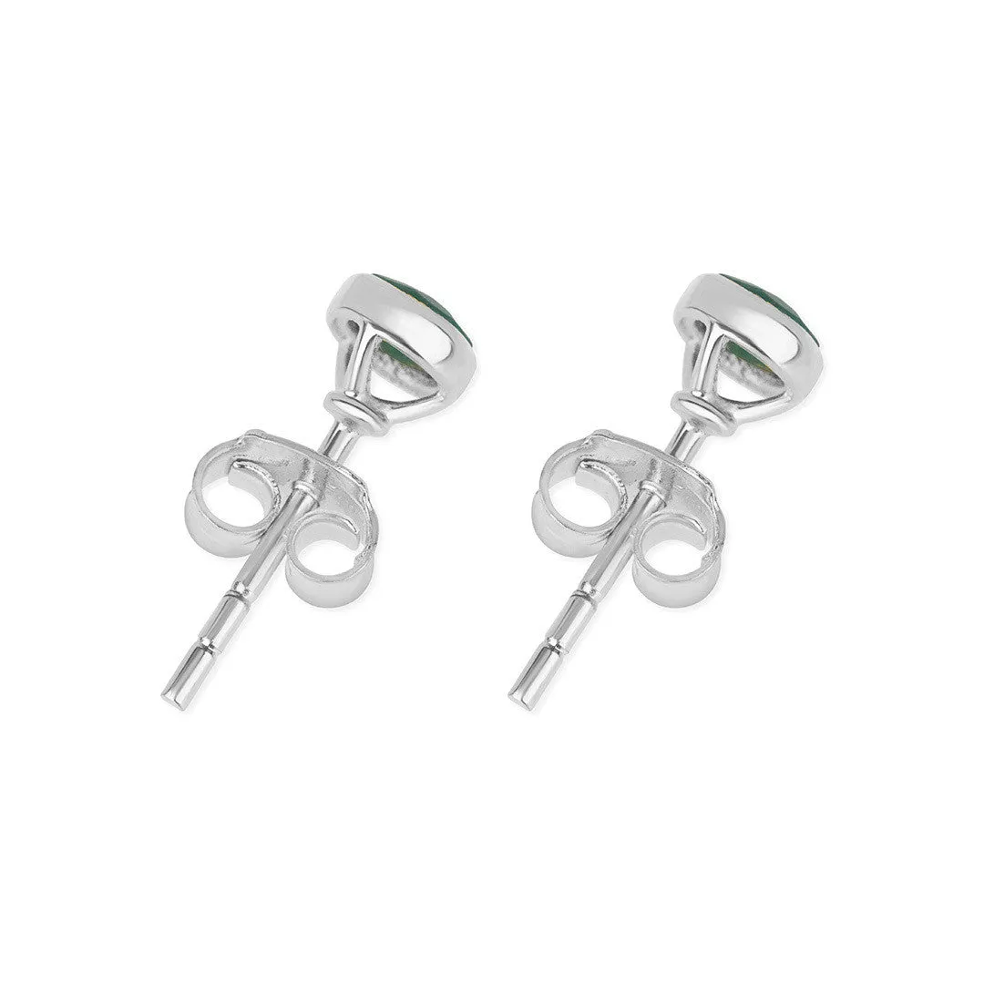 Carnelian Mini Stud Earrings Silver July Birthstone