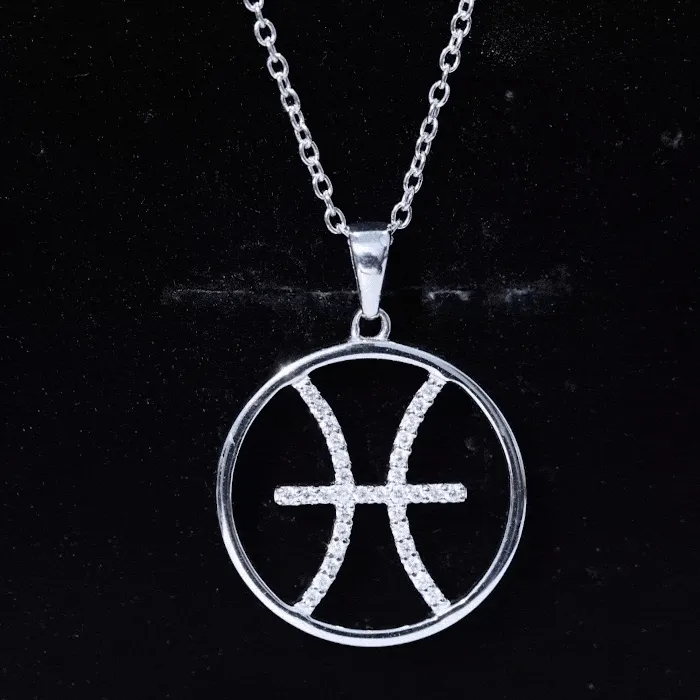 Certified Moissanite Pisces Zodiac Sign Pendant Necklace