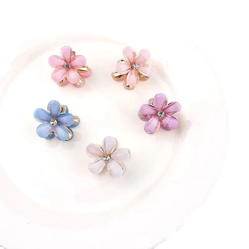 Children's Small Grab Clip Small Size Summer Pearl Small Flower Hairpin Princess Girl Hairpin Baby Headdress Girl Hair Accessories