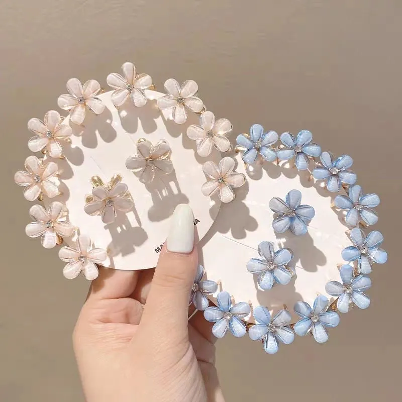 Children's Small Grab Clip Small Size Summer Pearl Small Flower Hairpin Princess Girl Hairpin Baby Headdress Girl Hair Accessories