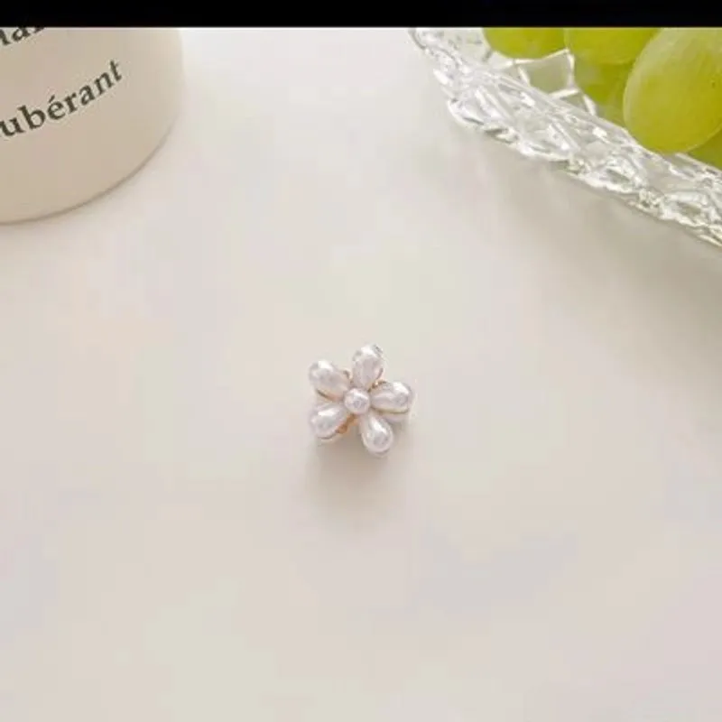 Children's Small Grab Clip Small Size Summer Pearl Small Flower Hairpin Princess Girl Hairpin Baby Headdress Girl Hair Accessories