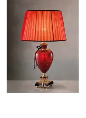 Coco Tuscany Bordeaux Shade Table Lamp