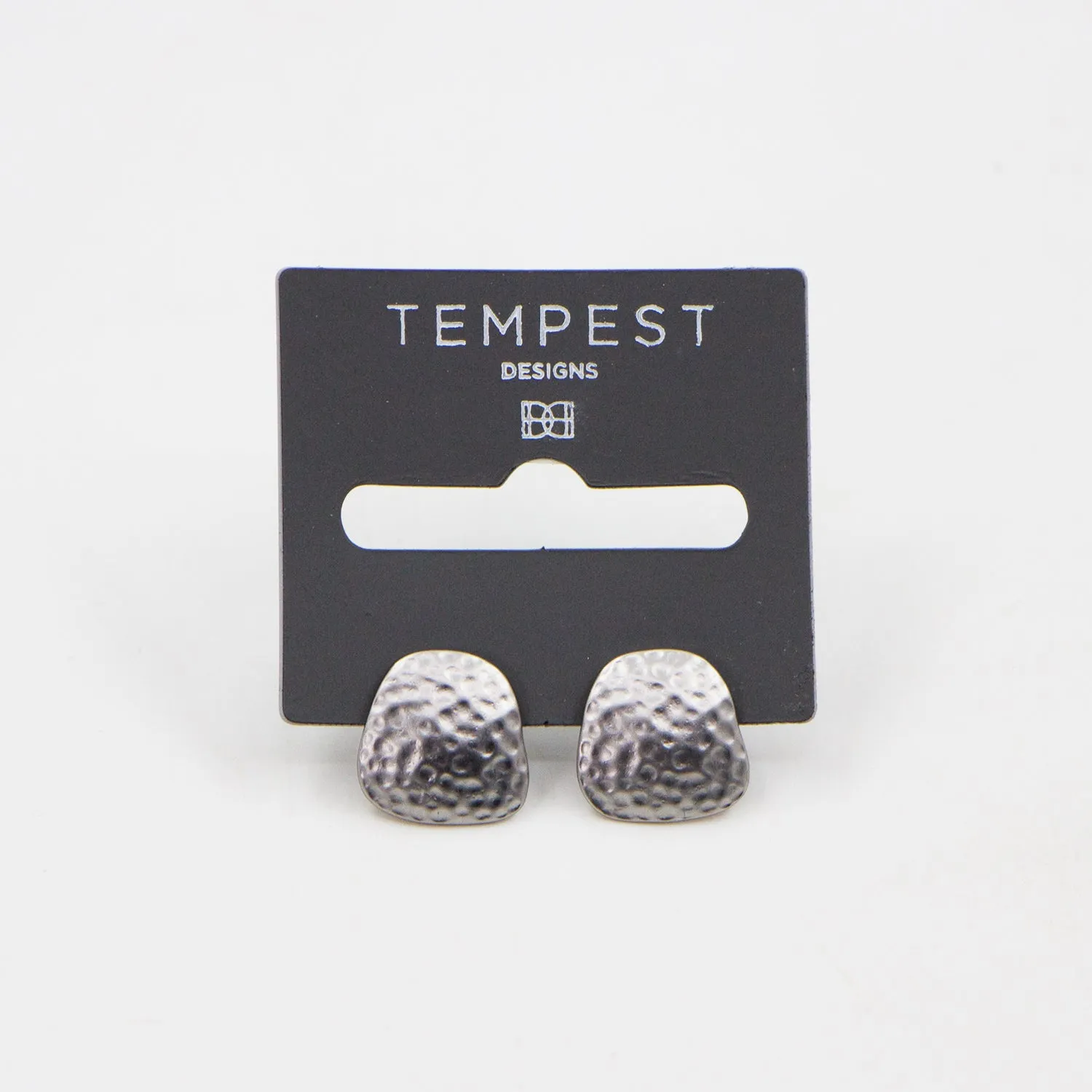 Contemporary beaten effect earrings