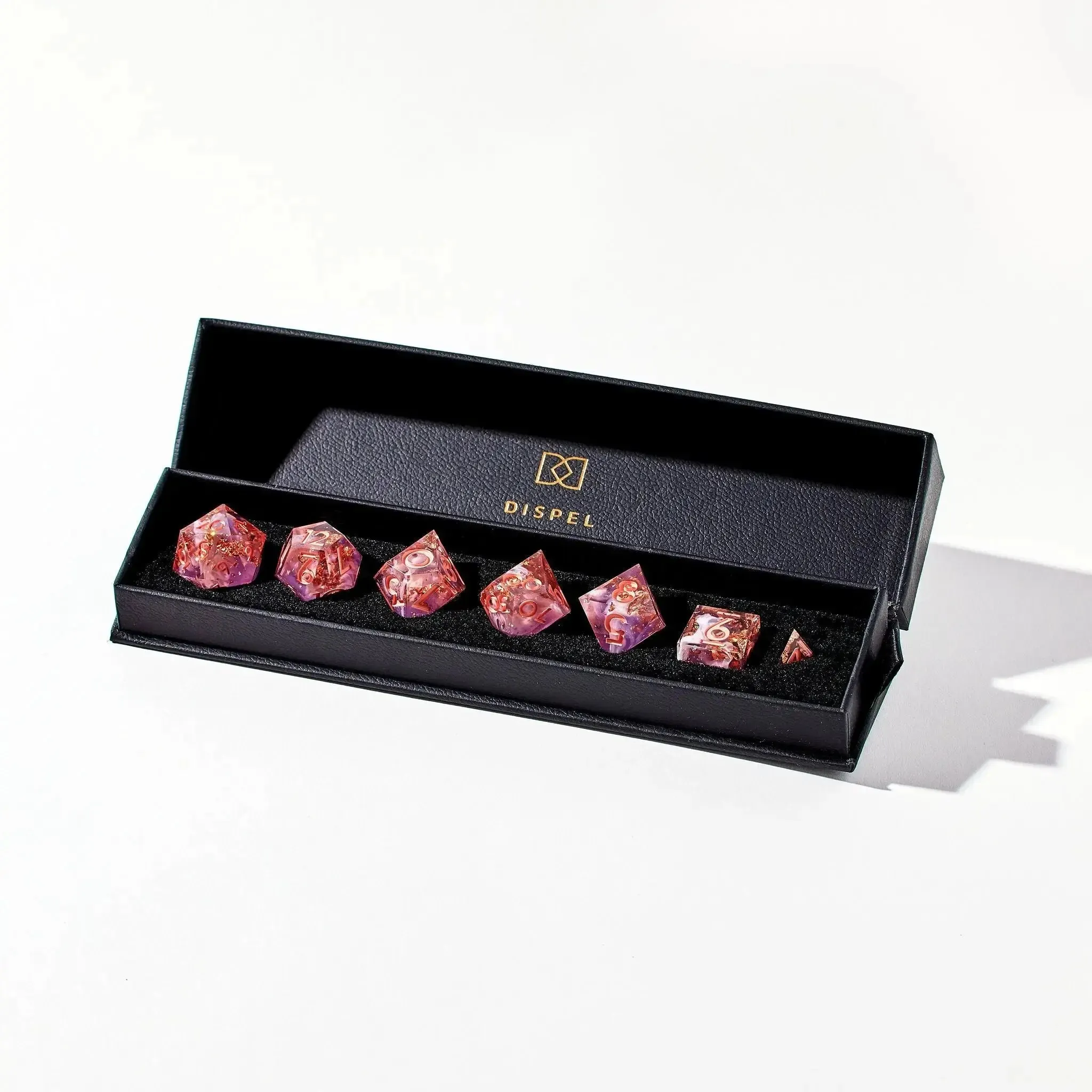 Coral Rose 7-Piece Polyhedral Dice Set