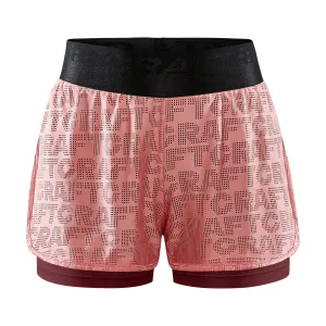 Craft Women&#x27;s Core Charge Logo Shorts Truffle/Coral | Buy Craft Women&#x27;s Core Charge Logo Shorts Truffle/Coral here | Outnorth