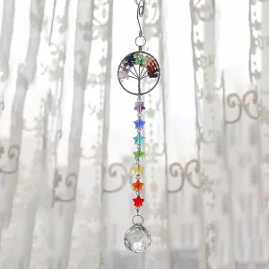 Crystal Prism Ball Rainbow Chakra Pendant