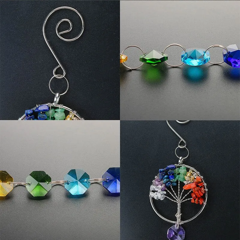 Crystal Prism Ball Rainbow Chakra Pendant