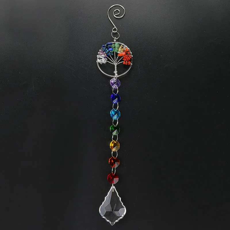 Crystal Prism Ball Rainbow Chakra Pendant