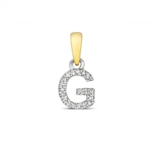 Diamond Jewellery 9ct Gold Diamond Initial G Pendant PD181/G