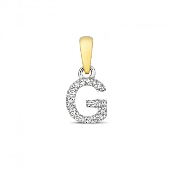 Diamond Jewellery 9ct Gold Diamond Initial G Pendant PD181/G