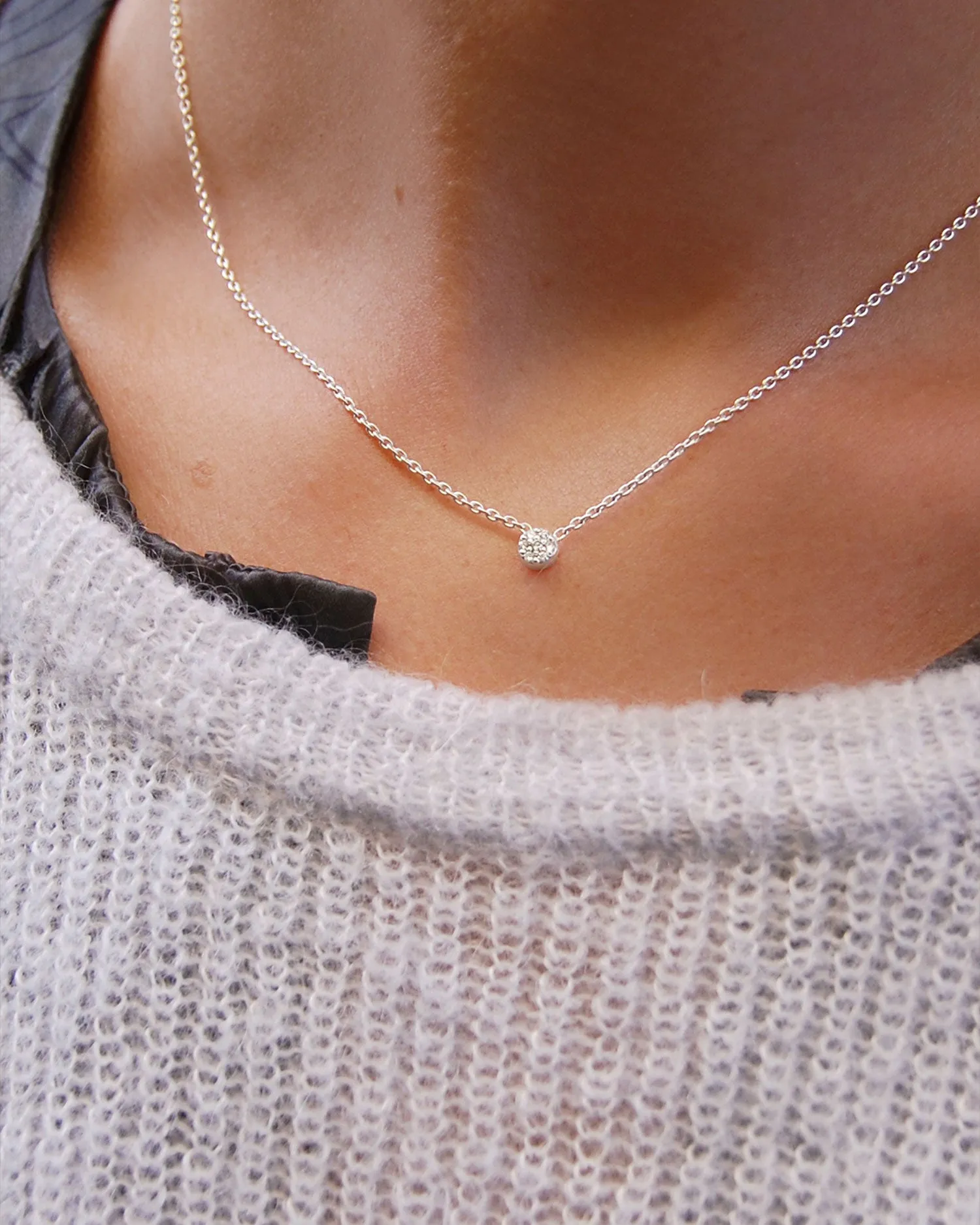 Diamond Sky single necklace silver