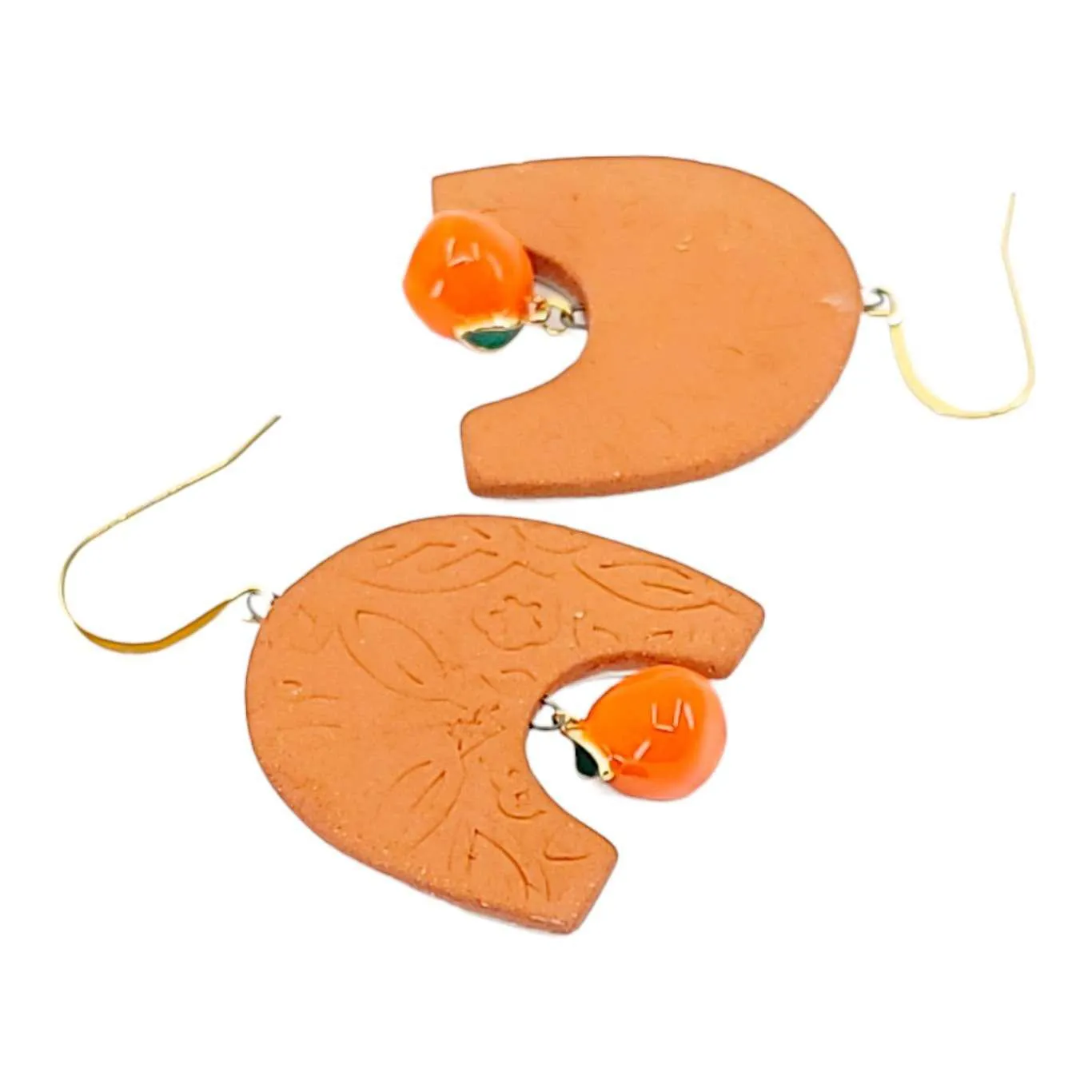Earrings - Orange Blossom Dangles by Catie Miller Ceramics