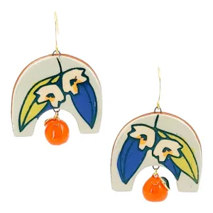 Earrings - Orange Blossom Dangles by Catie Miller Ceramics