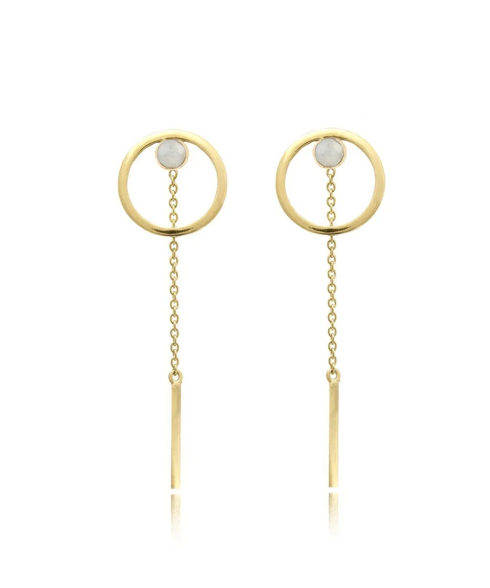 Edge of Ember Luna Moonstone Earrings
