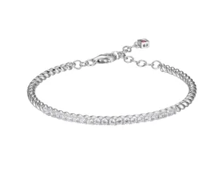 ELLE Sterling Silver "Nautical" Rope CZ Bangle Bracelet (SI5098)