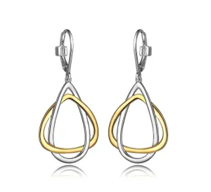 ELLE Two Tone Interlocking Dangle Earrings (SI2695)